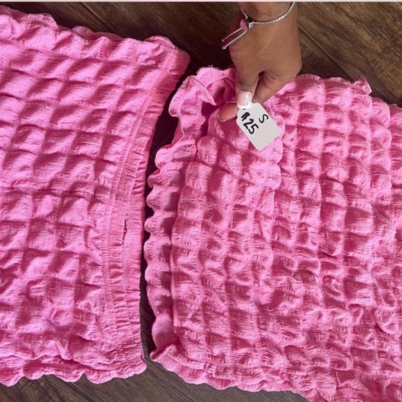 Pink BubbleGum Set | Waffle Textured NWT - Picture 3 of 5
